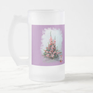 Caneca De Cerveja Vidro Jateado Taza De Cristal Esmerilado Bodegón de Flores