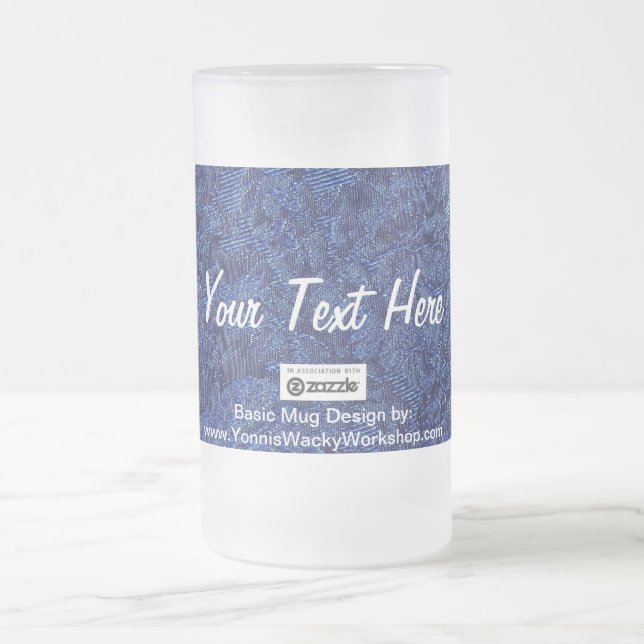 Caneca De Cerveja Vidro Jateado Tecido, Seu Texto Aqui (Centro)