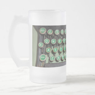 Caneca De Cerveja Vidro Jateado Teclado de Máquina de Digitalização Vintage