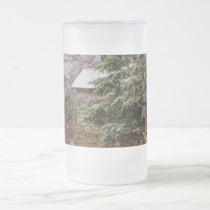 Caneca De Cerveja Vidro Jateado Tela Abandonada De Vidro De Fosco