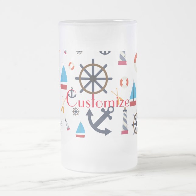 Caneca De Cerveja Vidro Jateado Tema náutico Thunder_Cove (Centro)