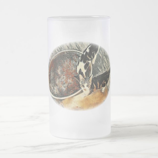 Caneca De Cerveja Vidro Jateado Tempo de Alimentação! (Centro)