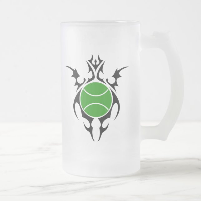Caneca De Cerveja Vidro Jateado tênis tribal (Direita)