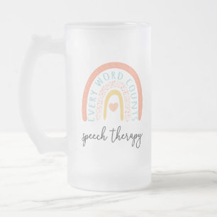 Caneca De Cerveja Vidro Jateado Terapia da Fala II - Cada Palavra Conta