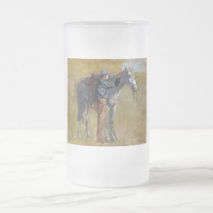 Caneca De Cerveja Vidro Jateado Terras Áridas Americanas: Cowboy do Velho Oeste co