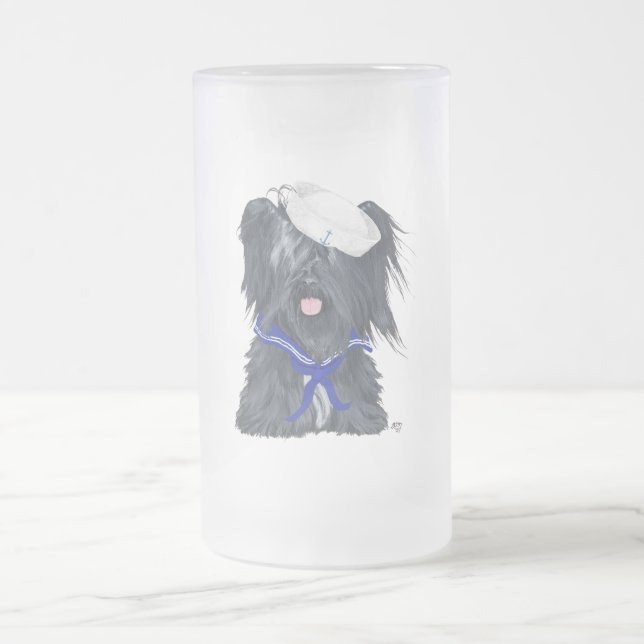 Caneca De Cerveja Vidro Jateado Terrier Skye Marinheiro (Centro)