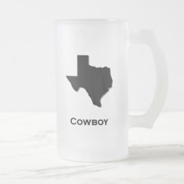 Caneca De Cerveja Vidro Jateado Texas Cowboy