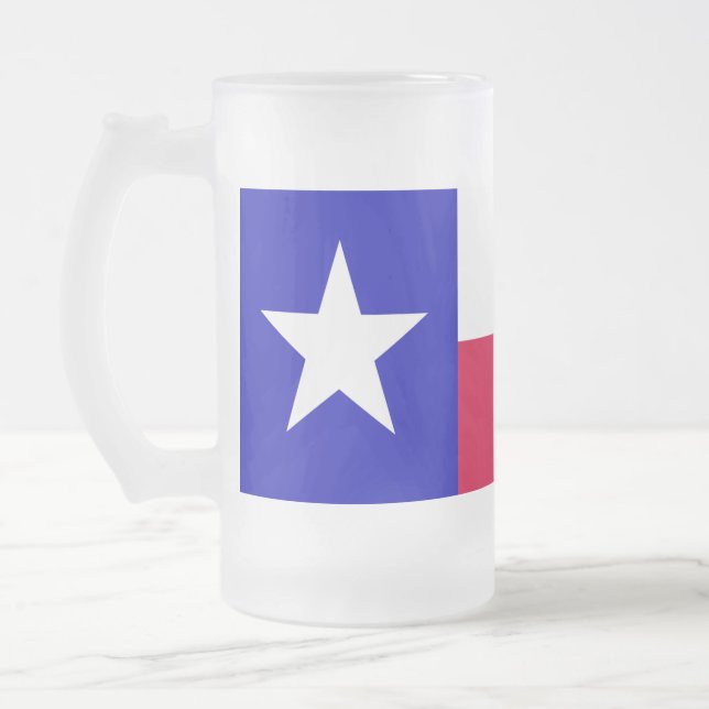 Caneca De Cerveja Vidro Jateado Texas Flag Beer Mug (Esquerda)