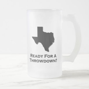 Caneca De Cerveja Vidro Jateado Texas Ready For A Throwdown