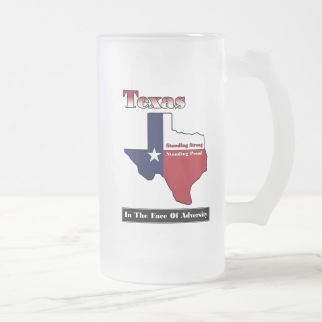 Caneca De Cerveja Vidro Jateado Texas Standong Strong (Direita)