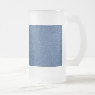 Caneca De Cerveja Vidro Jateado Têxtil original, azul, moda, jean denim