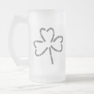 Caneca De Cerveja Vidro Jateado Texto do Engenheiro Shamrock