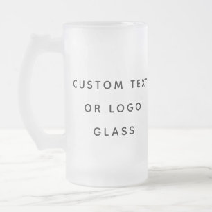 Caneca De Cerveja Vidro Jateado Texto Ou Logotipo Personalizado Minimalista