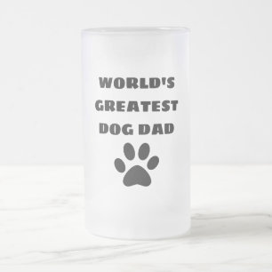 Caneca De Cerveja Vidro Jateado Texto Personalizado do Maior Pai de Cachorro do Mu