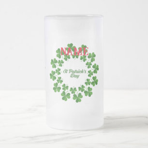 Caneca De Cerveja Vidro Jateado Thunder_Cove da coroa do Dia de São Patrício