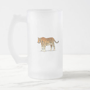 Caneca De Cerveja Vidro Jateado Tigre Adulto