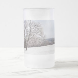 Caneca De Cerveja Vidro Jateado Tinta de inverno - Fosco de vidro da caneca
