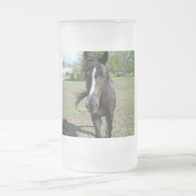 Caneca De Cerveja Vidro Jateado Tinta do Cavalo (Centro)