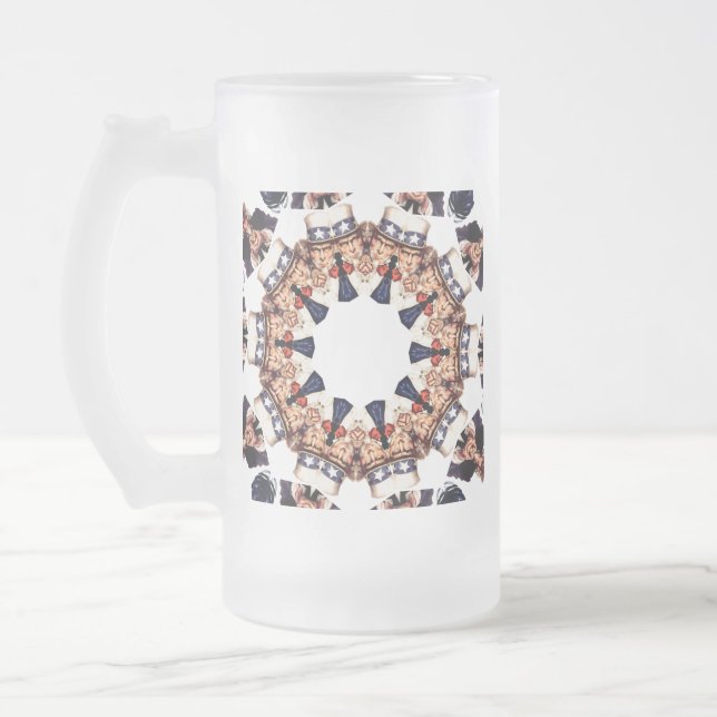 Caneca De Cerveja Vidro Jateado Tio Sam Apontando Dedo Kaleidoscópio (Esquerda)