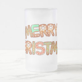 Caneca De Cerveja Vidro Jateado Tipografia de pão-de-açúcar de Natal feliz