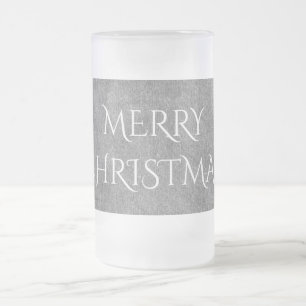 Caneca De Cerveja Vidro Jateado Tipografia de Quadro de Natal Feliz Preto