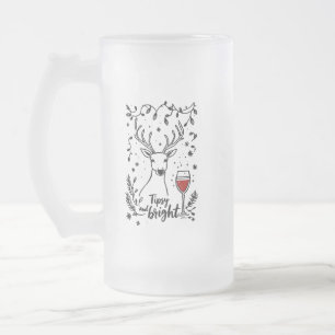 Caneca De Cerveja Vidro Jateado Tipsy e Bright Deer