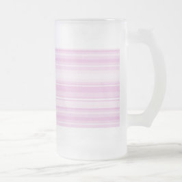 Caneca De Cerveja Vidro Jateado Tiras rosa-bebê