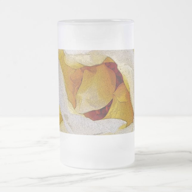 Caneca De Cerveja Vidro Jateado tons de branco a amarelo (Centro)