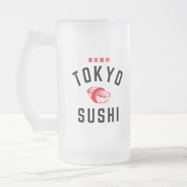 Caneca De Cerveja Vidro Jateado Tóquio Sushi (Esquerda)