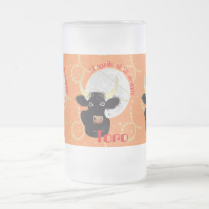 Caneca De Cerveja Vidro Jateado Toro 21 al 20 Tazze Aprile maggio