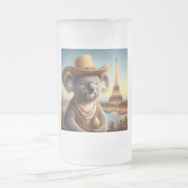 Caneca De Cerveja Vidro Jateado Torre Koala Eiffel (Centro)