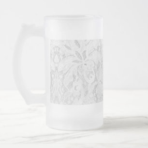 Caneca De Cerveja Vidro Jateado Traço branco de queda