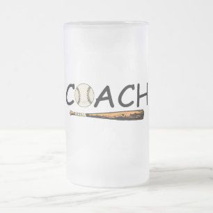 Caneca De Cerveja Vidro Jateado Treinador de basebol