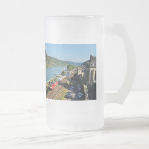 Caneca De Cerveja Vidro Jateado Trem de carga em Oberwesel