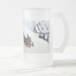 Caneca De Cerveja Vidro Jateado Trenó de Terrier do Scottish