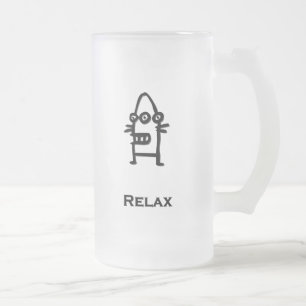 Caneca De Cerveja Vidro Jateado Três Olhos Bot Relaxe
