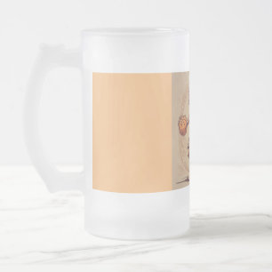 Caneca De Cerveja Vidro Jateado Três ponteiros