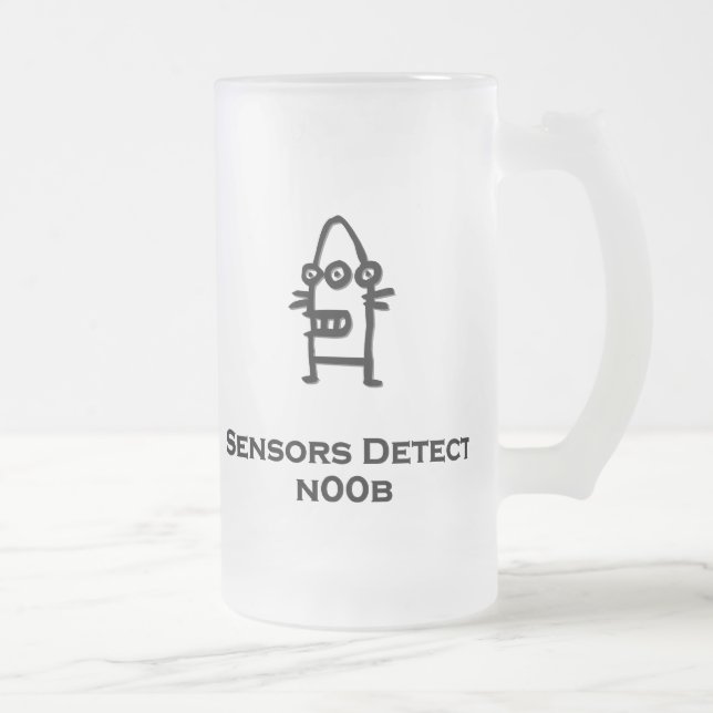 Caneca De Cerveja Vidro Jateado Três Sensores de Bot de Olho Detectam n00b (Direita)