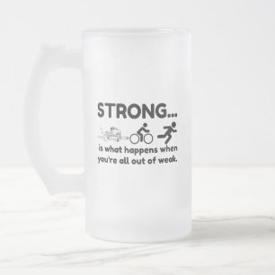 CANECA DE CERVEJA VIDRO JATEADO TRIATLON FORTE