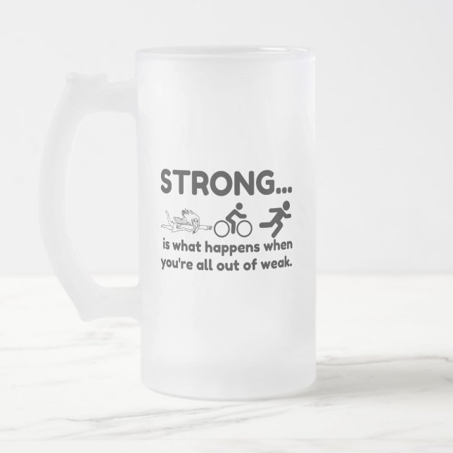 CANECA DE CERVEJA VIDRO JATEADO TRIATLON FORTE (Esquerda)