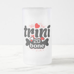 Caneca De Cerveja Vidro Jateado Trini 2D Engraçado Triste Trinidadiano