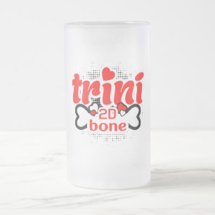 Caneca De Cerveja Vidro Jateado Trini, trinitavo, trincheira trinzinhão