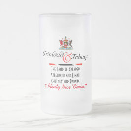 Caneca De Cerveja Vidro Jateado Trinidad e Tobago Souvenir