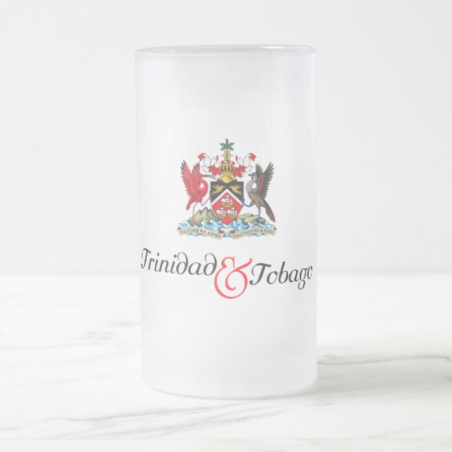 Caneca De Cerveja Vidro Jateado Trinidad e Tobago Souvenir (Centro)