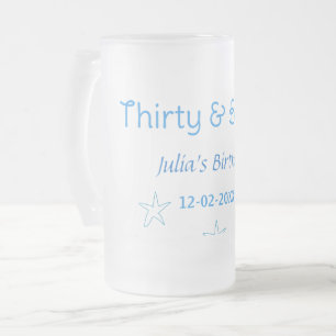 Caneca De Cerveja Vidro Jateado trinta e cervejas estrela azul espanhol nome de an