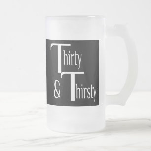 Caneca De Cerveja Vidro Jateado Trinta e Sede