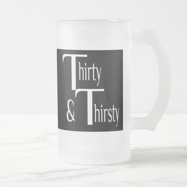 Caneca De Cerveja Vidro Jateado Trinta e Sede (Direita)