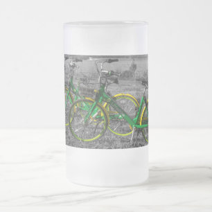 Caneca De Cerveja Vidro Jateado Triplets de bicicleta Selecionar Fosco de cor Mug