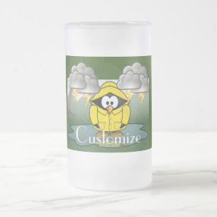 Caneca De Cerveja Vidro Jateado Trocando Rainy Day Pinguin Thunder_Cove
