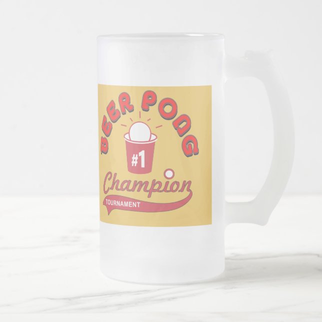 Caneca De Cerveja Vidro Jateado Troféu de Pong da cerveja (Direita)